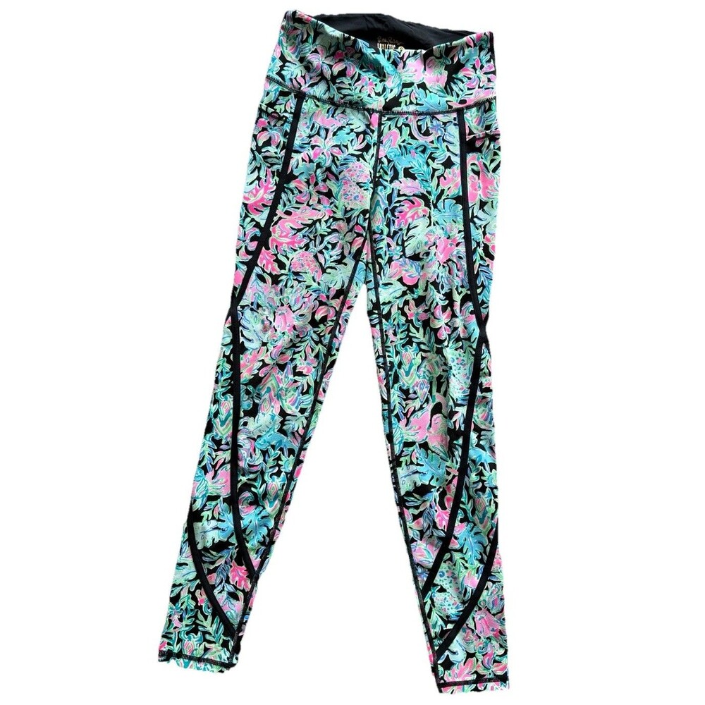 Lilly Pulitzer UPF 50+ Luxletic Weekender Leggings S Onyx Let’s Get Wild High
